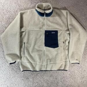 Patagonia Retro X Deep Pile Fleece Jacket FullZip Lined Vintage Oatmeal Cream XL